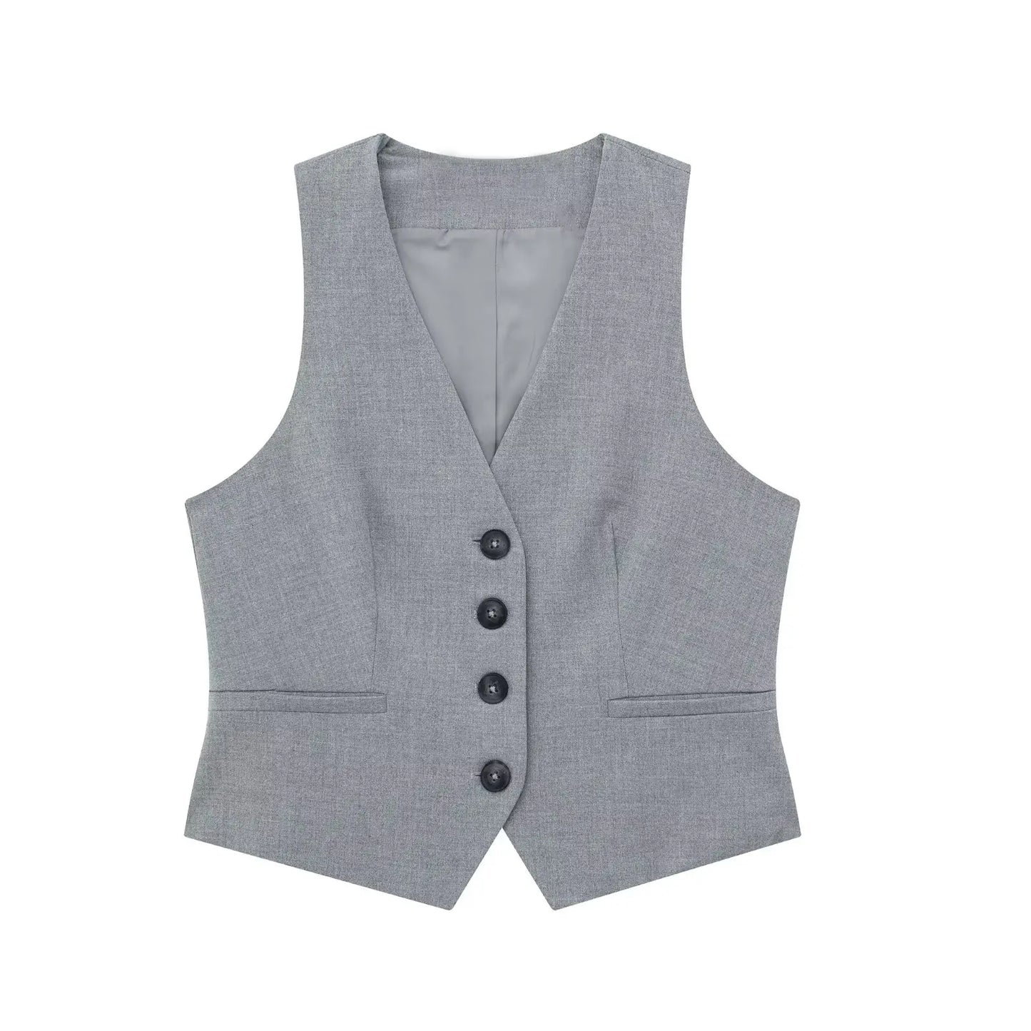 Vest and Shorts Casual Grey Suit