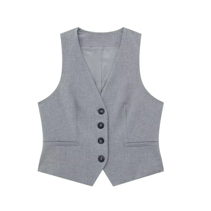 Vest and Shorts Casual Grey Suit