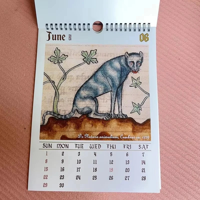 2026 Strange Medieval Cat Wall Calendar - Christmas Gift