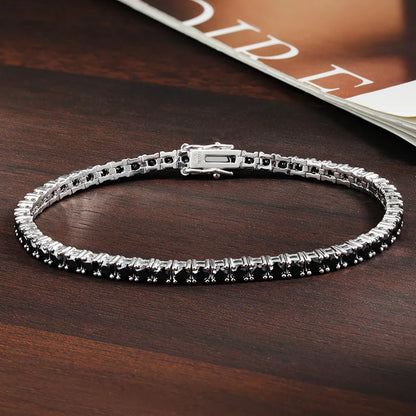 Black Moissanite Tennis Bracelet GRA Certified