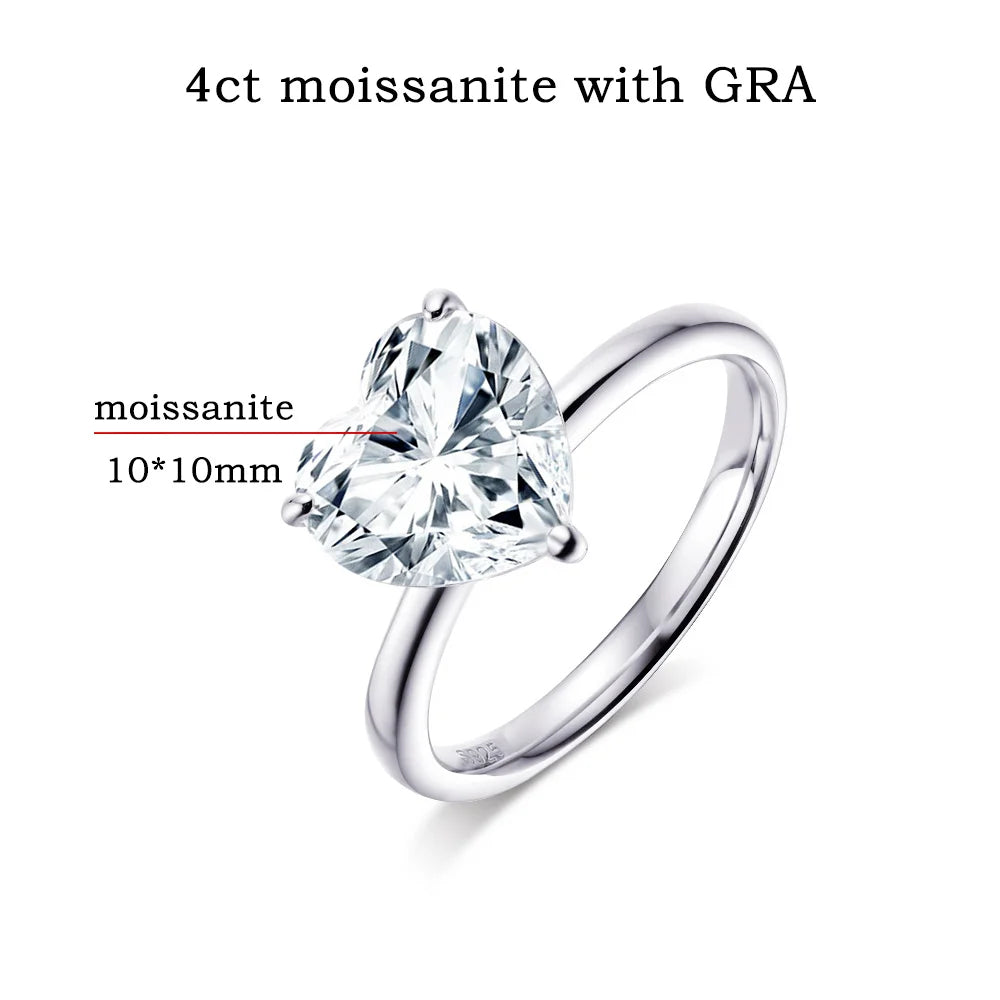 Heart Cut Moissanite Solitaire Ring GRA Certified - Valentine's Gift For Girlfriend