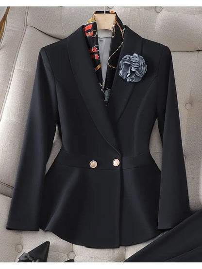 Women’s Formal Suit – Single Button Blazer & Ankle-Length Pencil Pants