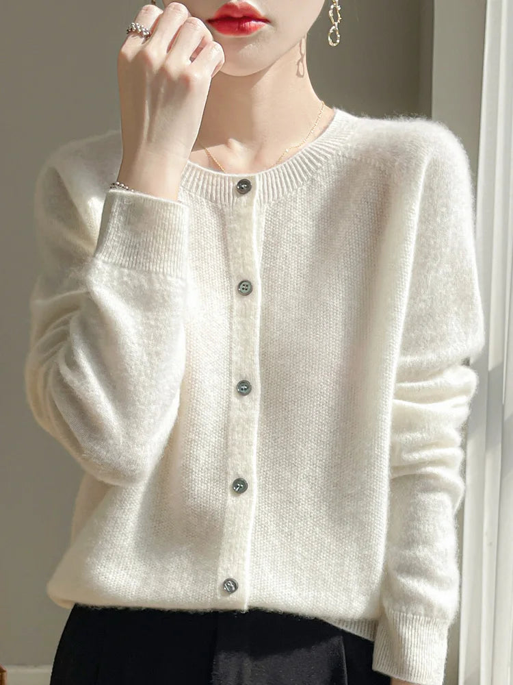100% Merino Wool Women’s Basic Cardigan