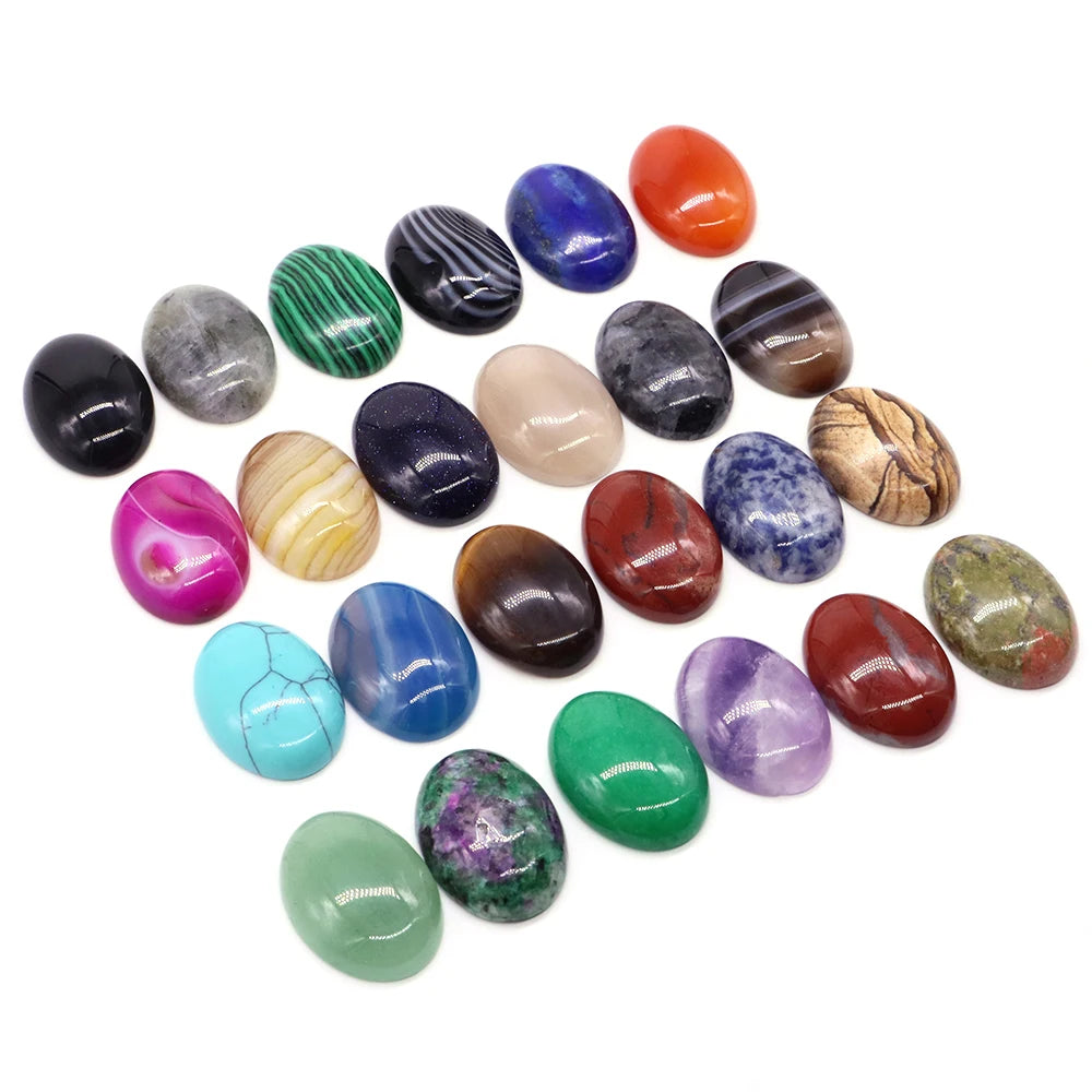 5pcs Oval Cabochon Loose Beads Set