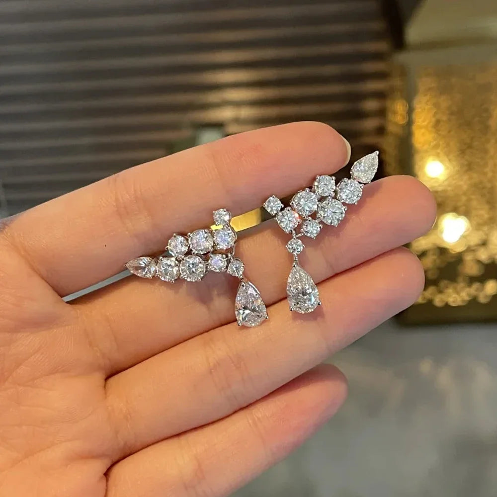 6.1 Carat Luxury Moissanite Drop Earrings - Wife's Gift