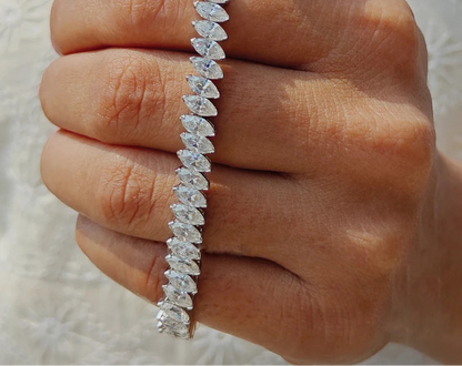 Marquise Cut Moissanite Tennis Bracelet - GRA Certified