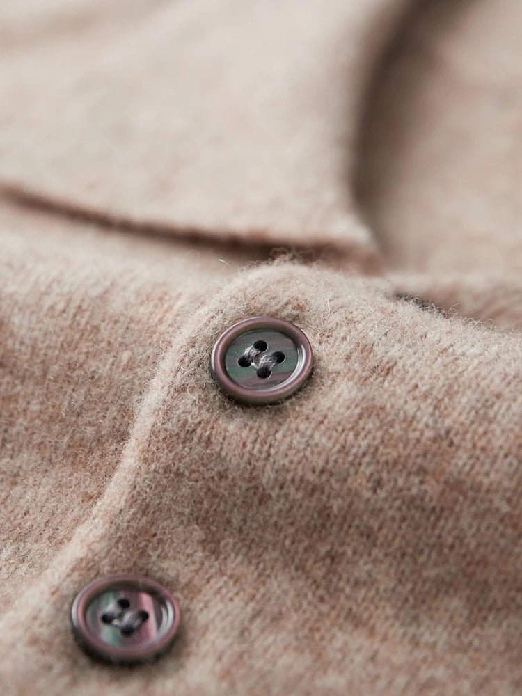 Men's Luxury 100% Merino Wool Buttoned Polo Pullover