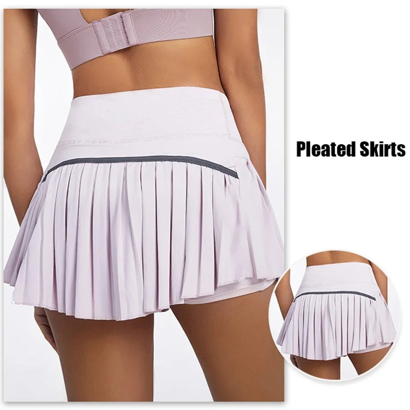 Tennis Pleated Skirt Workout Skorts With Pockets