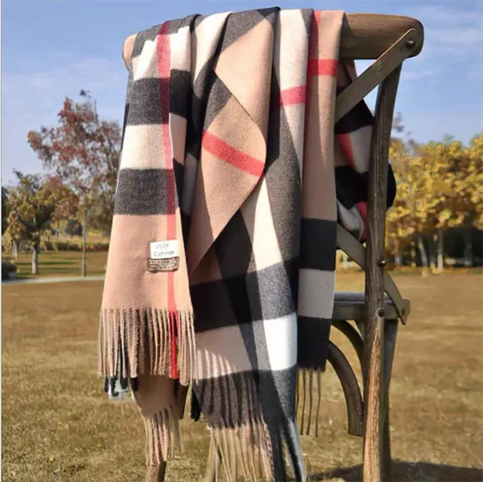 Cashmere Plaid Winter Scarf