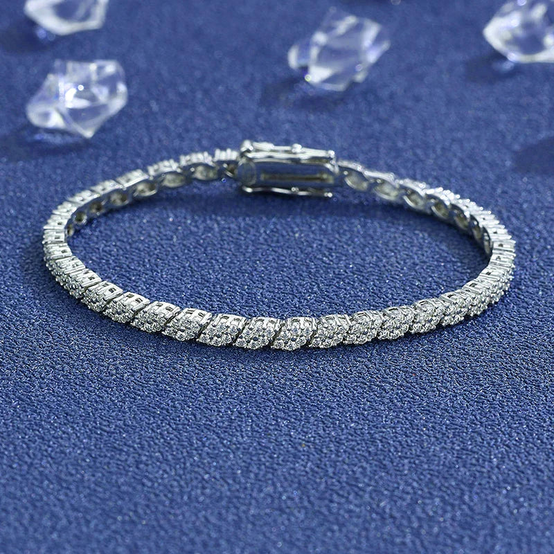 Leaf Design Moissanite Tennis Bracelet GRA Certified - First Gift