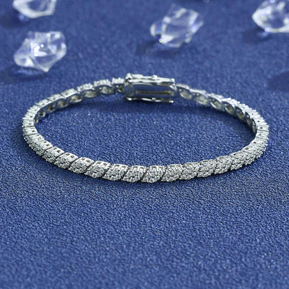 Leaf Design Moissanite Tennis Bracelet GRA Certified - First Gift