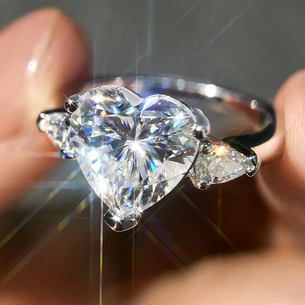 Heart Cut Moissanite Diamond Solitaire Ring - Valentine's Gift For Her