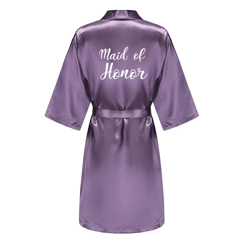 Royal Purple Bridal Party Satin Robes