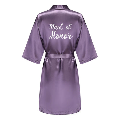 Royal Purple Bridal Party Satin Robes