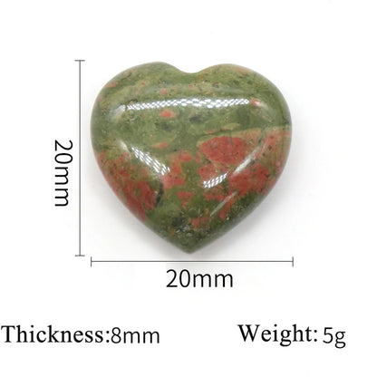 5Pcs/ Lot Heart Shape Natural Stones