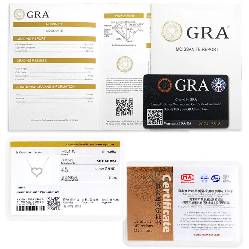 Heart Shape Moissanite Pendant Necklace - Valentine's Gift For Her