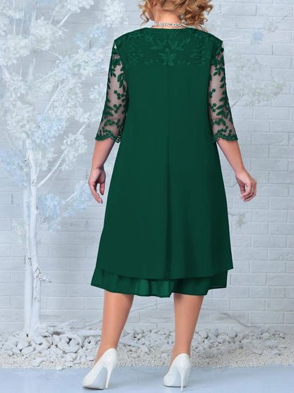 Mother of the Bride Mother of the Groom Chiffon Emerald Dress