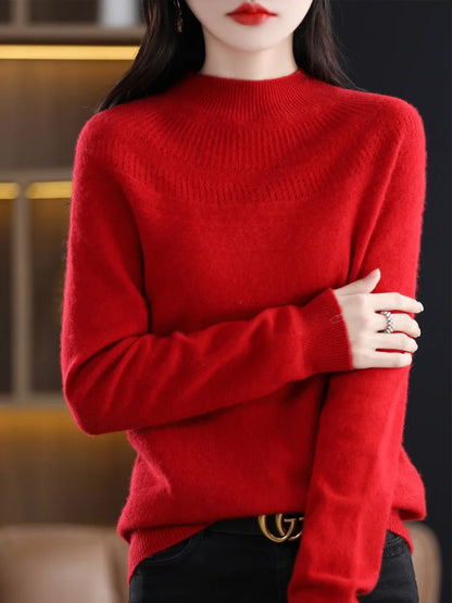 100% Merino Wool High Neckline Sweater