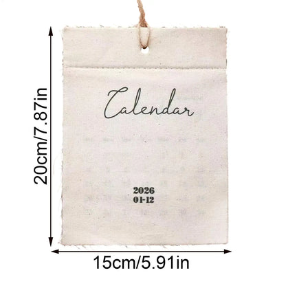 2026 Fabric Wall Calendar - 12-Month Home, Office Calendar