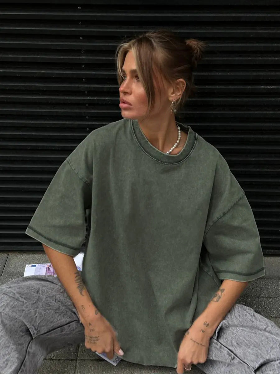 100% Cotton Retro Oversize T-Shirt