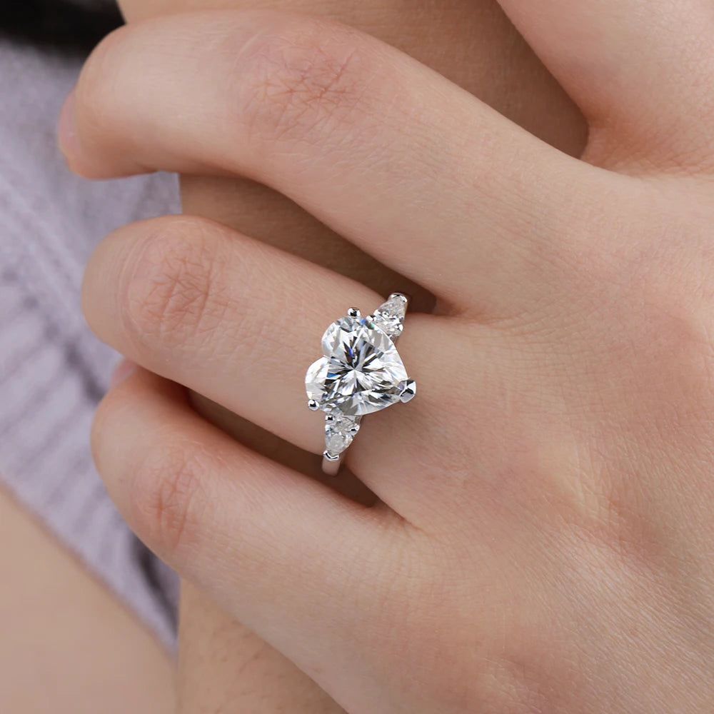 Heart Cut Moissanite Diamond Solitaire Ring - Valentine's Gift For Her