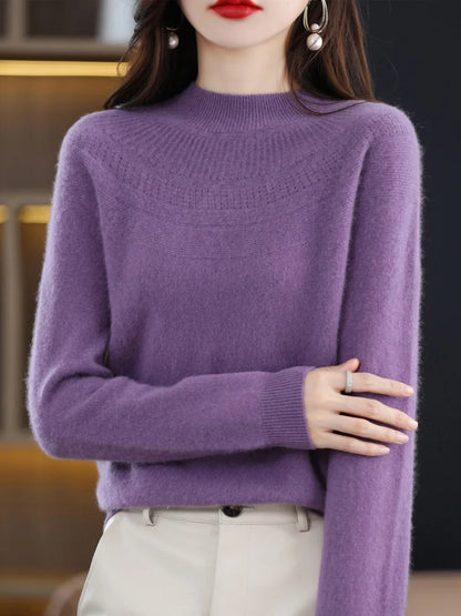 100% Merino Wool High Neckline Sweater