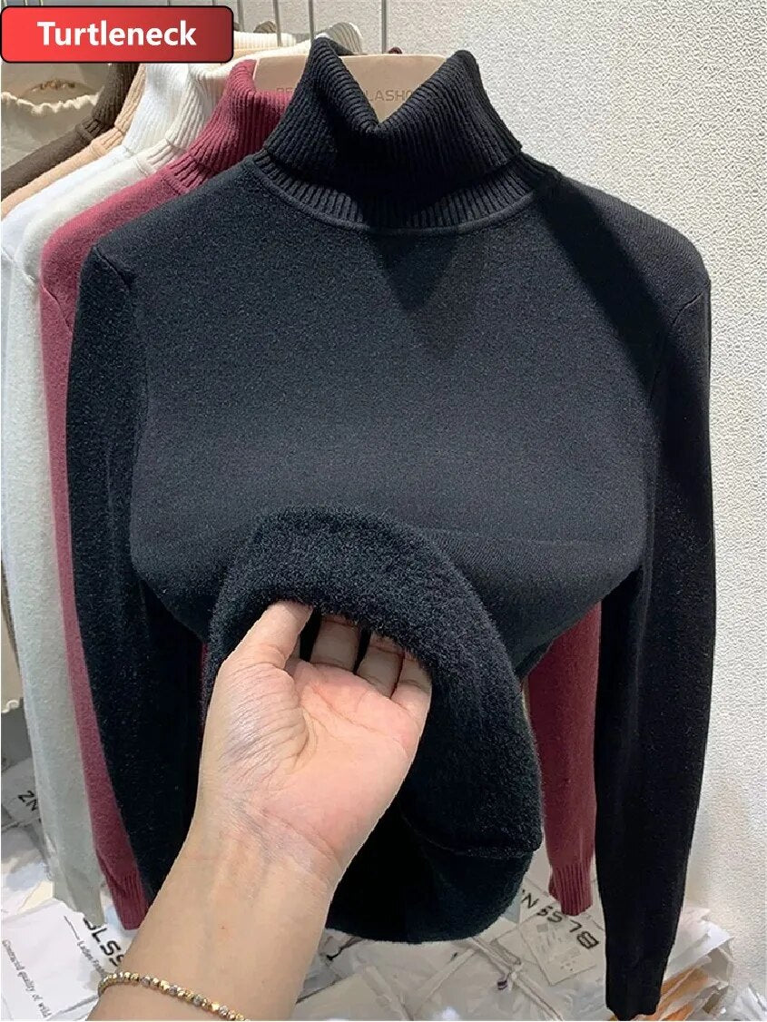 High Neck Fleece Lined Thermal Basic Top