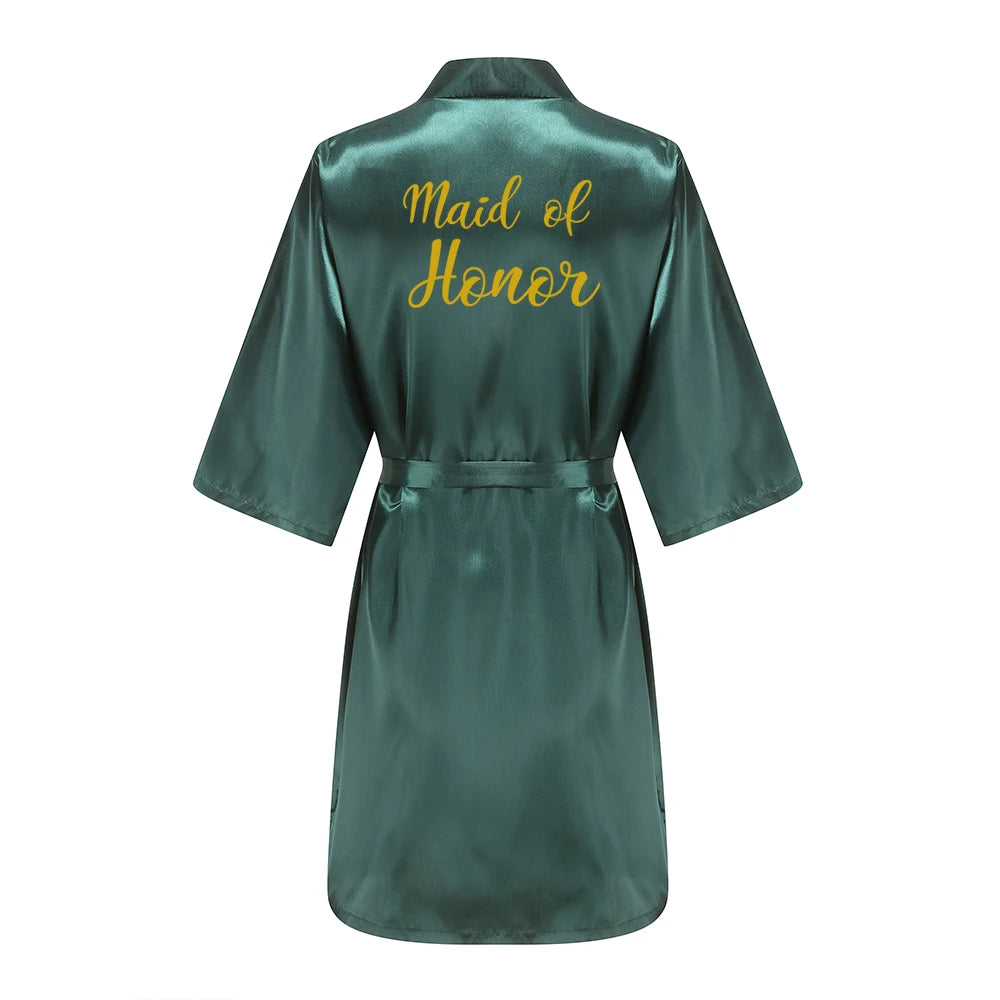 Emerald Green Bridal Party Satin Robes