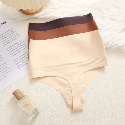 3PCS/Set Seamless High Waist Breathable G-String Belly Control Panties