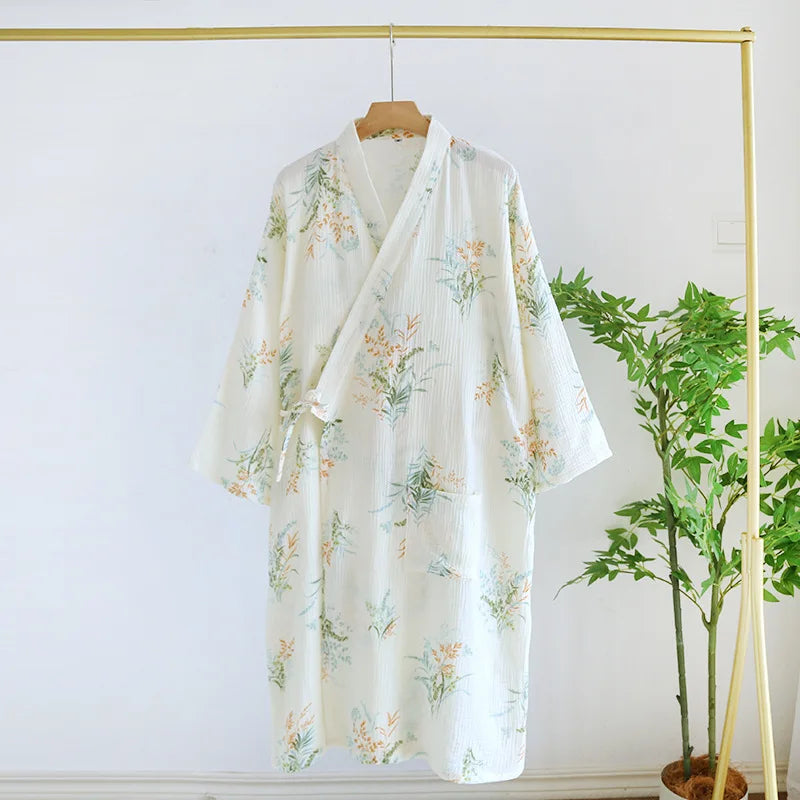 100% Cotton Kimono Robe Breastfeeding Robe