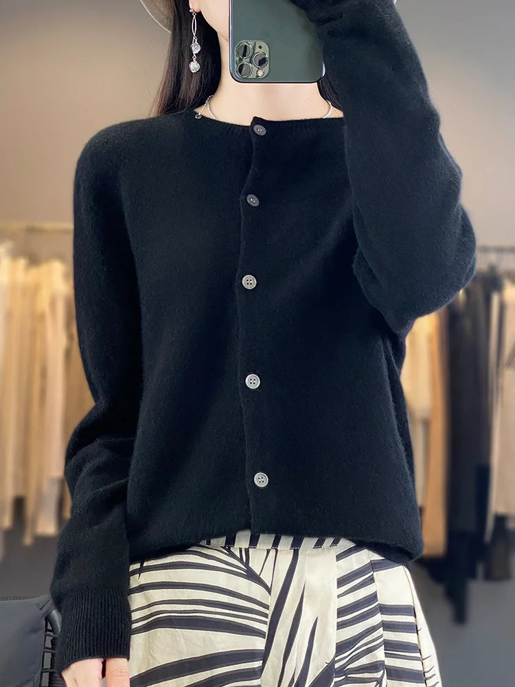 100% Merino Wool Women’s Knit Cardigan