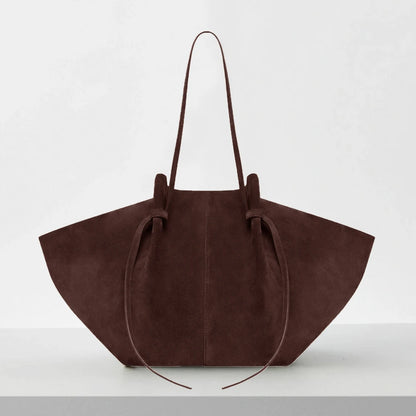 Custom Initials Large Capacity Faux Suede Tote Bag