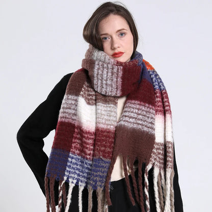 Plaid Cashmere 240*55 CM Long Thick Scarf