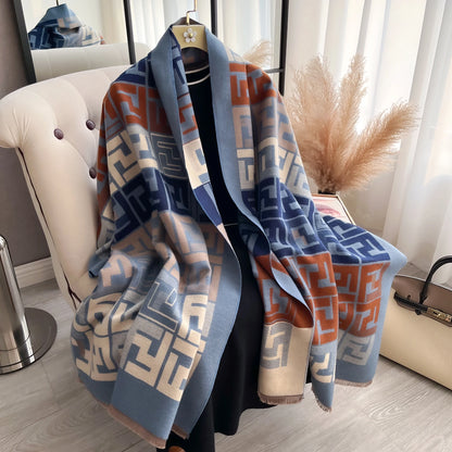 Double-Sided Luxury Cashmere Pashmina Scarf - Christmas Gift