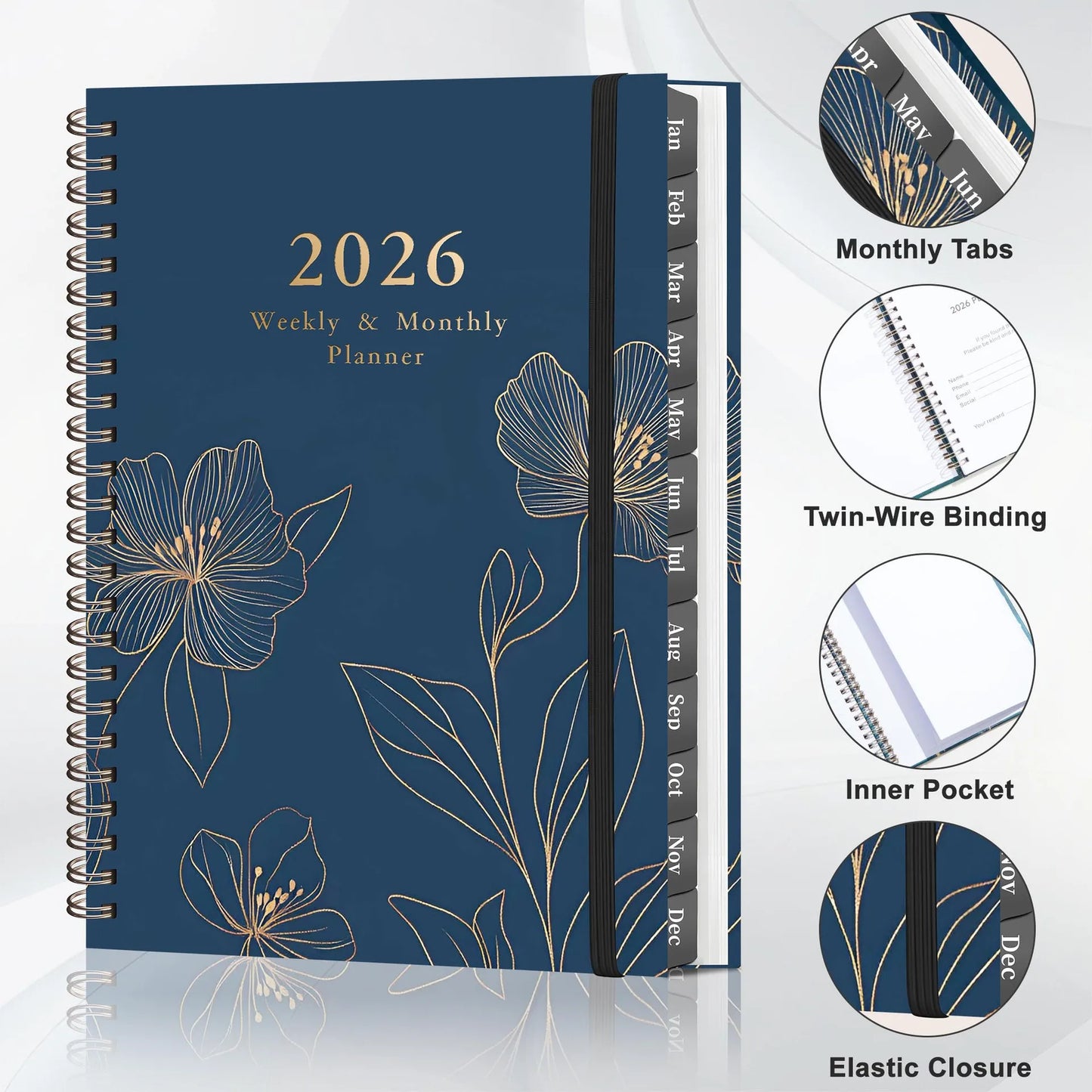 2026 Weekly & Monthly Planner - Multifunctional Business Planner