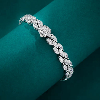 Fleur de Luxe Marquise Cut Moissanite Tennis Bracelet – GRA Certified