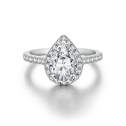 2 Carat Pear Cut Moissanite Wedding Ring
