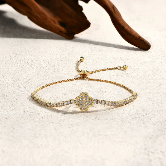 Clover Adjustable Moissanite Tennis Bracelet - Women's Gift