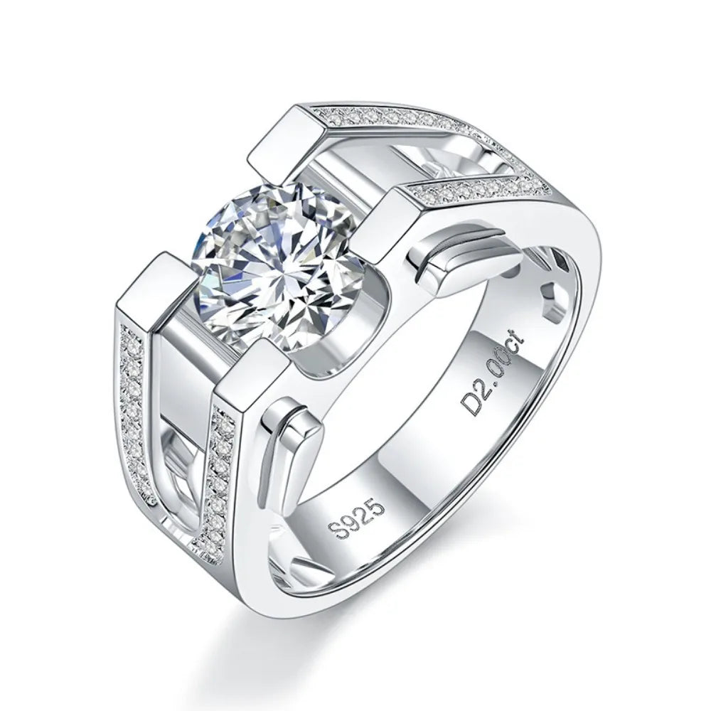 Moissanite Diamond Men's Wedding Ring