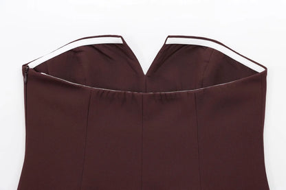 Strapless Blazer Design Crop Top