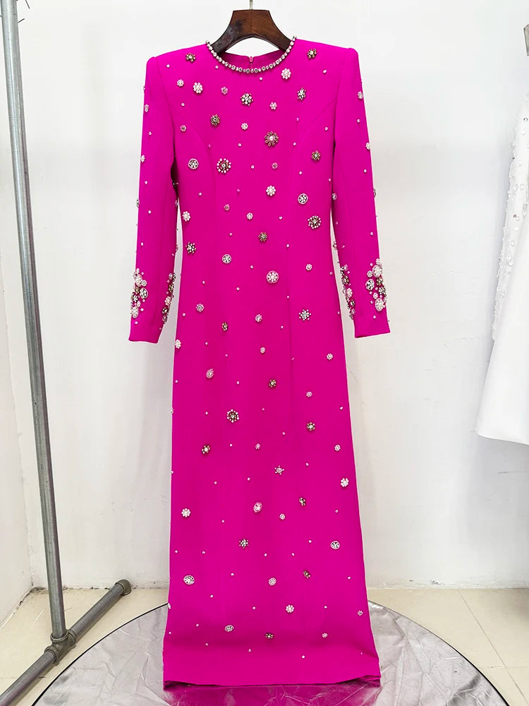Luxury Beaded Floor-Length Formal Dress – High Street Dress