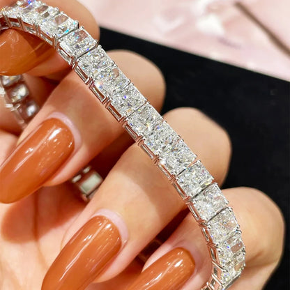 Radiant Cut Moissanite Tennis Bracelet - Anniversary Gift