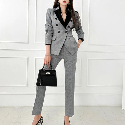 Women’s Black & Gray Formal Pantsuit