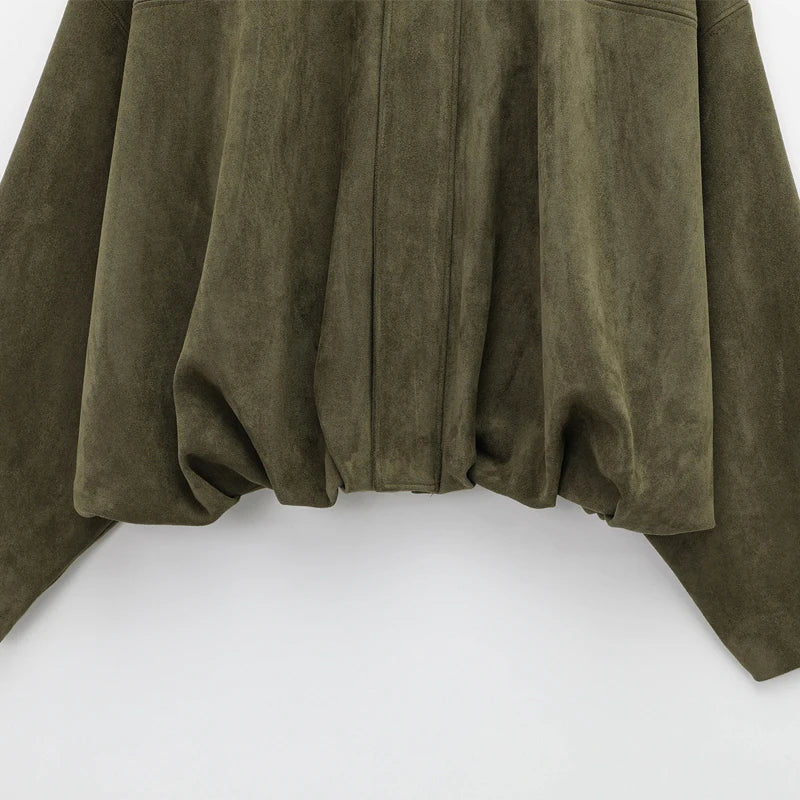 Women's Suede Bomber Jacket