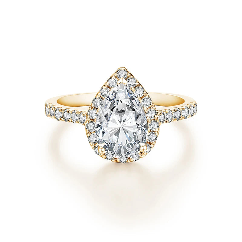 2 Carat Pear Cut Moissanite Wedding Ring