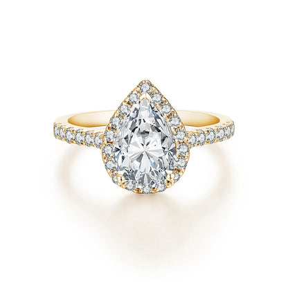 2 Carat Pear Cut Moissanite Wedding Ring