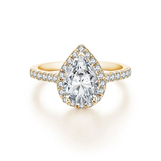 2 Carat Pear Cut Moissanite Wedding Ring