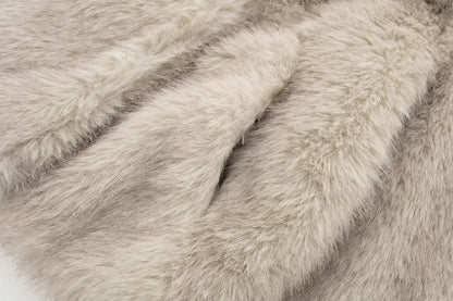 Women's Loose Fur Coat - Medium Length Oversize Fur Coat