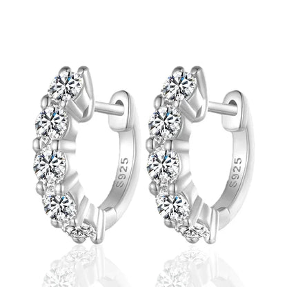 Gold Plated Moissanite Mini Hoop Earrings