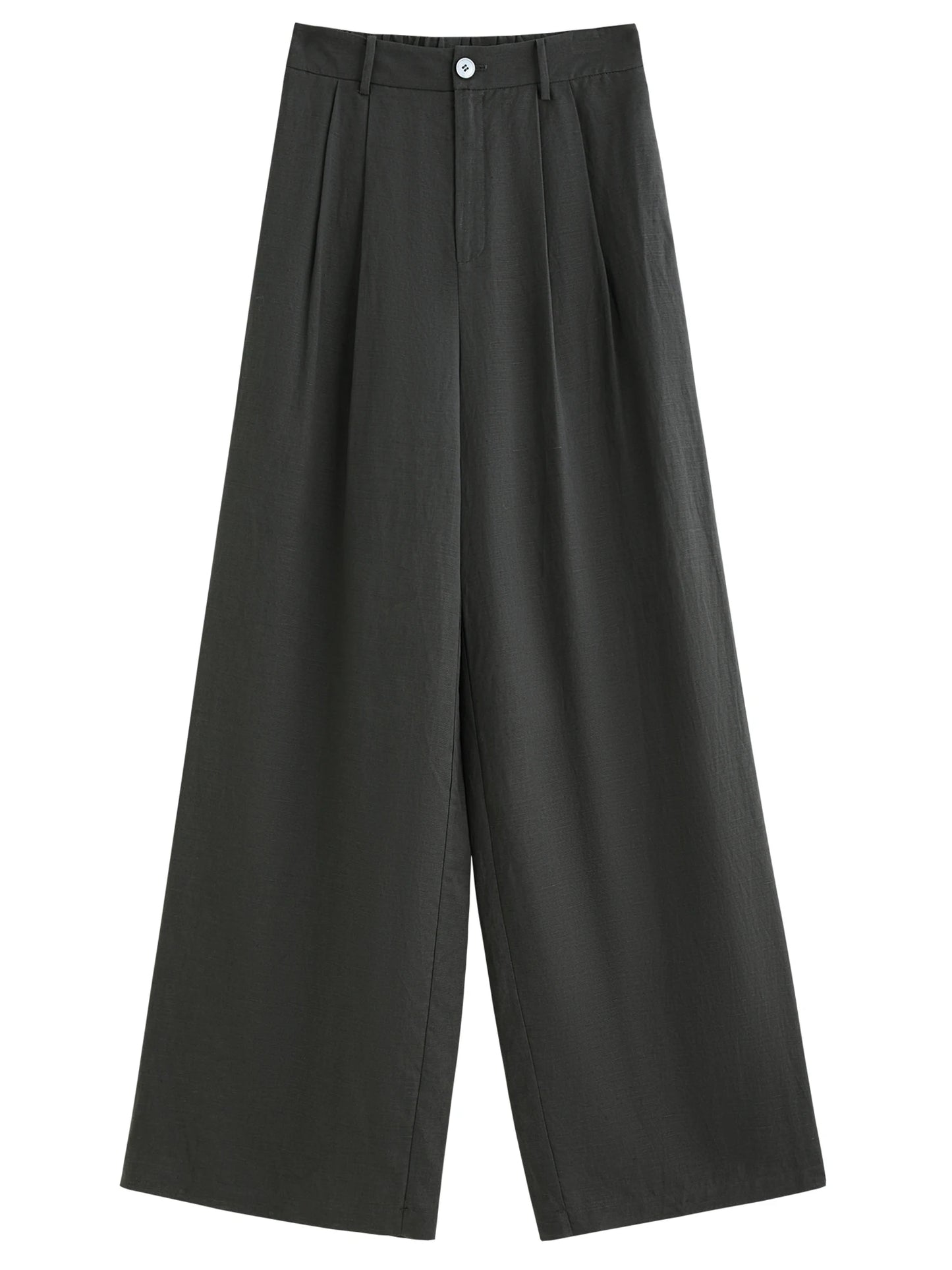 Linen Two-Piece Pants Suit – Sleeveless Top & Wide-Leg Trousers